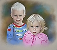 Retrato de dos niños